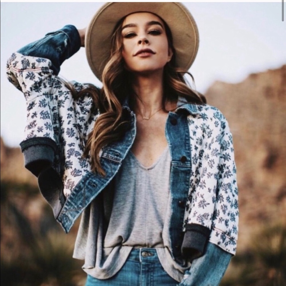 Free People Ditsy Denim Jacket